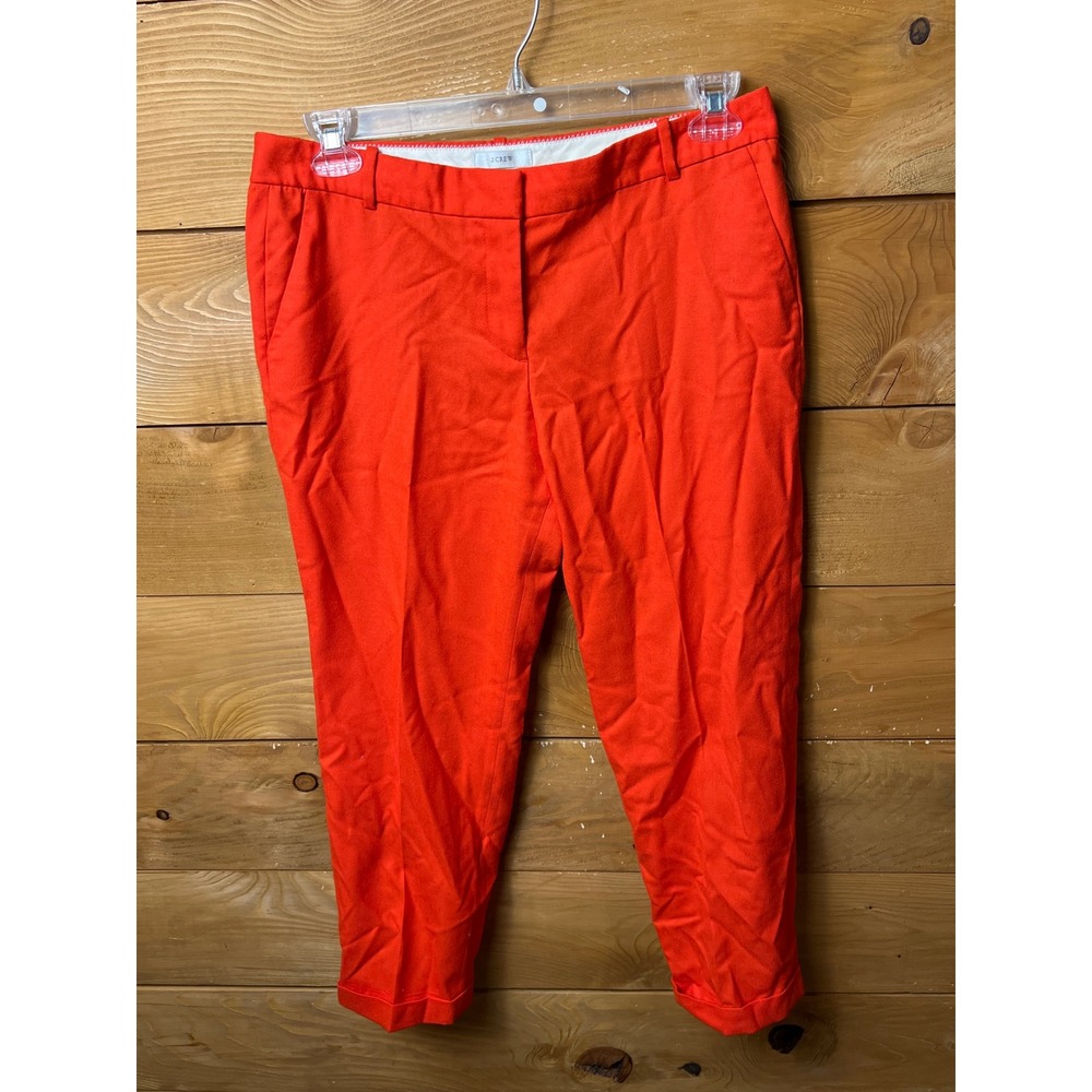 J. Crew Cafe Capri Women's Red 100% Wool Ankle Pants Size 10 Career Event Y2K‎